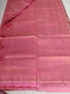 Elegant Pink Paisley Saree