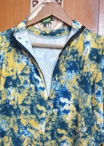 Tie-Dye Cold Shoulder Top