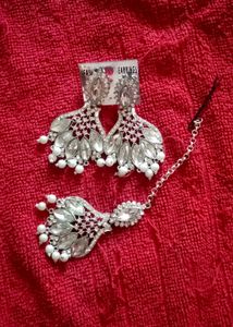 Earrings with  mag tika diamond