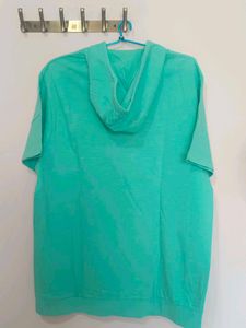 Men's Green Short Sleeve Hoodie T-Shirt