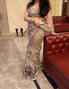 trending mouse color net saree