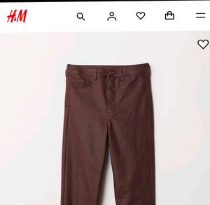 H&amp;M Burgundy S/M Leather Type  high waist