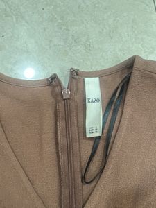 Stylish Brown Flutter Sleeve Dress