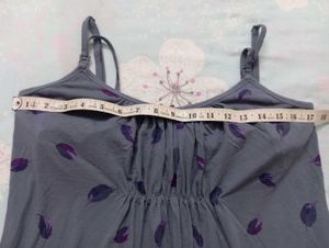 Blue Leaf Print Nightgown