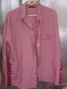 Trendyol Pink Striped “WHAT ELSE” Shirt