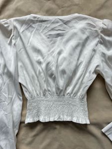Elegant White V-Neck Blouse