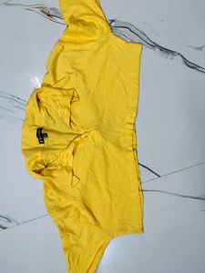 Vibrant Yellow Cropped Polo Shirt