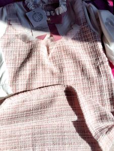 Cute Pink Tweed Girls Dress