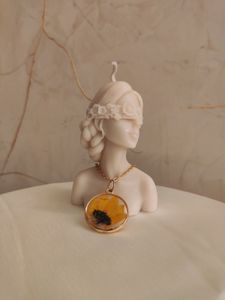 Real Sunflower Floral Necklace Pendant