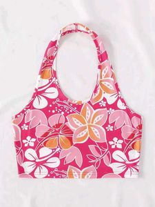 Floral Halter Neck Crop Top