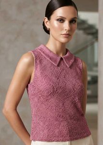 Latin Quaters Sequins Pink Top