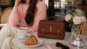 Ysl inspired Brown Textured Handbag