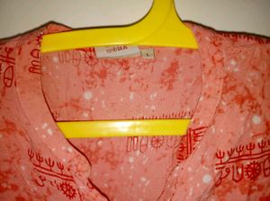 Coral Printed Short Kurta🧡