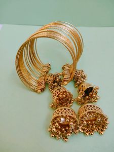 Gold Colour Oxidised Bracelet For Girls