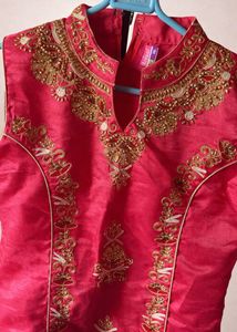 Embroidered Red Kurta