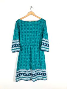 Green Printed Dress (Women’s)