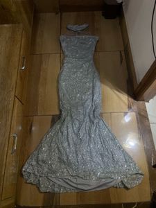 Sparkling Silver Evening Dress