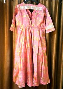 Elegant Flared Pink Kurta