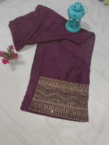 Purple Georgette Kurta Set With Dupatta