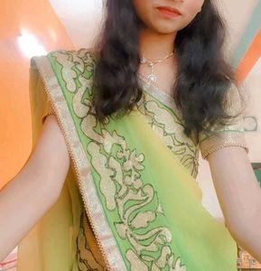 Elegant Green &amp; Yellow Saree