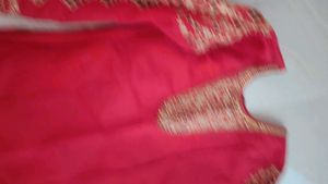 Red Embroidered kurta