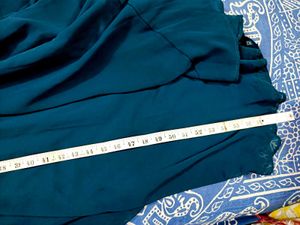 🇳🇿💫🎀Elegant Teal Blue Gown with Golden Stripes