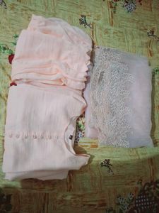 Peach Kurta Set with Dupatta