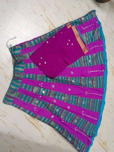 Vibrant Pink & Teal Lehenga with Dupatta