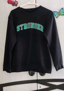 Black "Stronger" Graphic Sweatshirt