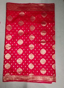 Red Pure Katan Silk Banarasi Saree