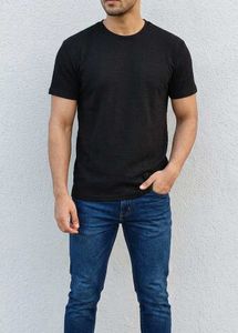 Men's Textured Black T-Shirt