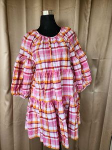 Charming Plaid Tiered Dress