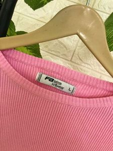 Pink Ribbed Crop Top (winter)