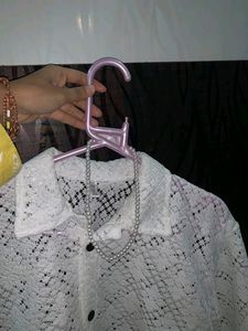 Trendy Combo Net White Shirt For Men &amp; Neck Pi