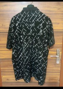Men's Black Graphic 6xl Polo T-Shirt