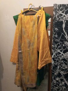 Green Embroidered Kurta Set with dupatta