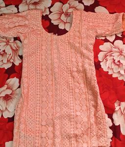Elegant Peach Kurta Set with Palazzo