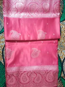 Elegant Pink Silk Saree with Paisley