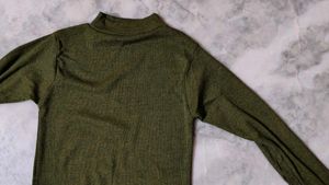Olive Green Knit Top