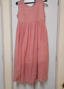 Pink Sleeveless Midi Dress
