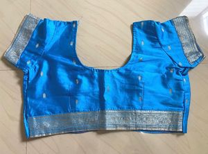 Vibrant Blue Silk Saree