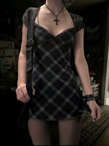 Goth Plaid Mini Dress