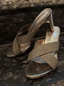 Sparkly Silver Metallic Heels