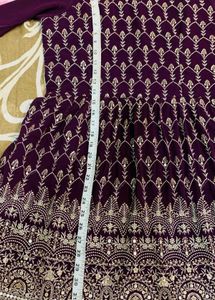 Embroidered Purple Kurta Set with Dupatta
