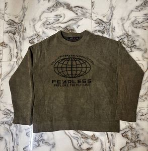 Vintage Fearless Graphic Knit Sweater