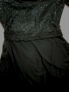 Elegant Black Sequined Ethnic Gown