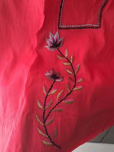 Pink Embroidered Kurta