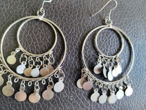 Boho Hoop Earrings with Coin Charms