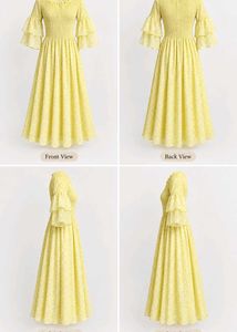 Girls &amp; Women Yellow Polka Dot Smocked Dress | Squ