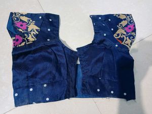 Elegant Navy Blue Saree Blouse
